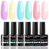 GV308 THR3E STROKES Gel Nail Polish Set - 6 Colors Gel Polish Glitter Gel Polish Sparkle Nail Polish Gel Manicure DIY Salon Nail Art Gifts (VENICE PASTELS (VP22), 7.5ML)
