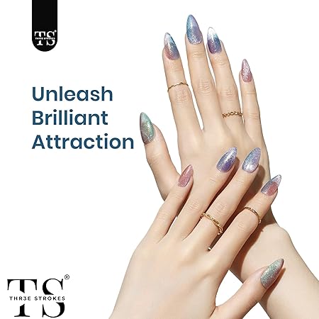 GV309 THR3E STROKES Gel Nail Polish Set - 6 Colors Gel Polish Glitter Gel Polish Sparkle Nail Polish Gel Manicure DIY Salon Nail Art Gifts (ASTEROID N54, 7.5ML)