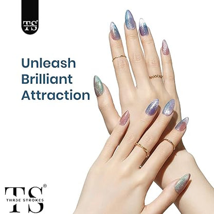 GV309 THR3E STROKES Gel Nail Polish Set - 6 Colors Gel Polish Glitter Gel Polish Sparkle Nail Polish Gel Manicure DIY Salon Nail Art Gifts (ASTEROID N54, 7.5ML)