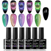 GV310 THR3E STROKES Gel Nail Polish Set - 6 Colors Gel Polish Glitter Gel Polish Sparkle Nail Polish Gel Manicure DIY Salon Nail Art Gifts (COMET 69, 7.5ML)