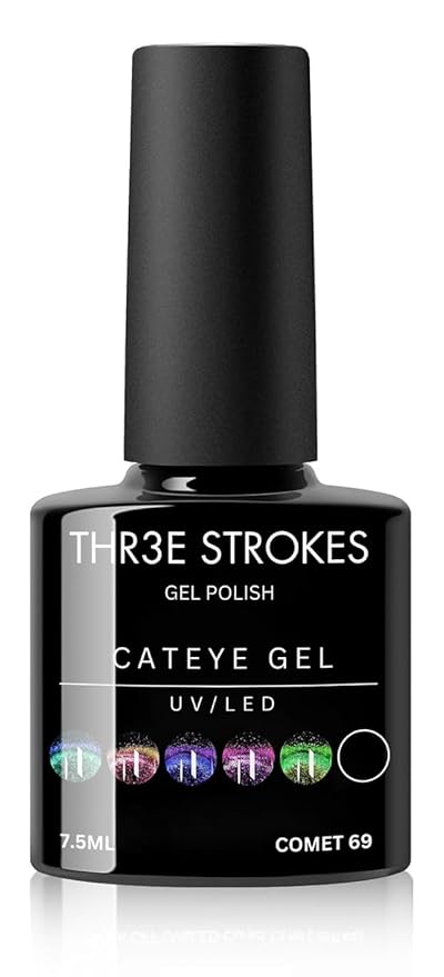 GV310 THR3E STROKES Gel Nail Polish Set - 6 Colors Gel Polish Glitter Gel Polish Sparkle Nail Polish Gel Manicure DIY Salon Nail Art Gifts (COMET 69, 7.5ML)