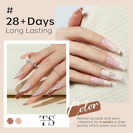 GV318 THR3E STROKES Gel Nail Polish Set - 6 Colors Gel Polish Glitter Gel Polish Sparkle Nail Polish Gel Manicure DIY Salon Nail Art Gifts (BOURBON 678, 7.5ML)