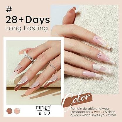 GV318 THR3E STROKES Gel Nail Polish Set - 6 Colors Gel Polish Glitter Gel Polish Sparkle Nail Polish Gel Manicure DIY Salon Nail Art Gifts (BOURBON 678, 7.5ML)