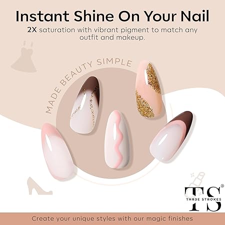 GV318 THR3E STROKES Gel Nail Polish Set - 6 Colors Gel Polish Glitter Gel Polish Sparkle Nail Polish Gel Manicure DIY Salon Nail Art Gifts (BOURBON 678, 7.5ML)