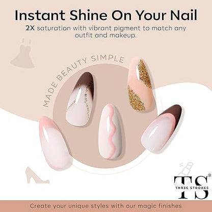 GV318 THR3E STROKES Gel Nail Polish Set - 6 Colors Gel Polish Glitter Gel Polish Sparkle Nail Polish Gel Manicure DIY Salon Nail Art Gifts (BOURBON 678, 7.5ML)