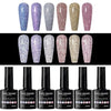 GV321 THR3E STROKES Gel Nail Polish Set - 6 Colors Gel Polish Glitter Gel Polish Sparkle Nail Polish Gel Manicure DIY Salon Nail Art Gifts (DISCOPAL, 7.5ML)