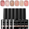 GV322 THR3E STROKES Gel Nail Polish Set - 6 Colors Gel Polish Glitter Gel Polish Sparkle Nail Polish Gel Manicure DIY Salon Nail Art Gifts (LUXE, 7.5ML)