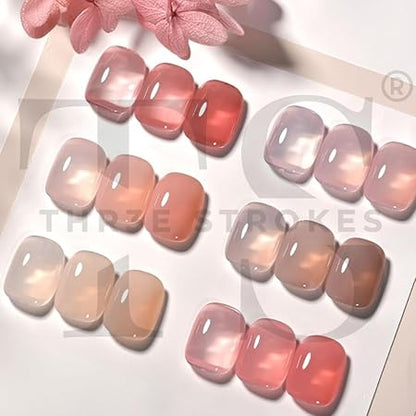 GV322 THR3E STROKES Gel Nail Polish Set - 6 Colors Gel Polish Glitter Gel Polish Sparkle Nail Polish Gel Manicure DIY Salon Nail Art Gifts (LUXE, 7.5ML)