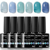 GV327 THR3E STROKES Gel Nail Polish Set - 6 Colors Gel Polish Glitter Gel Polish Sparkle Nail Polish Gel Manicure DIY Salon Nail Art Gifts (SEA, 7.5ML)
