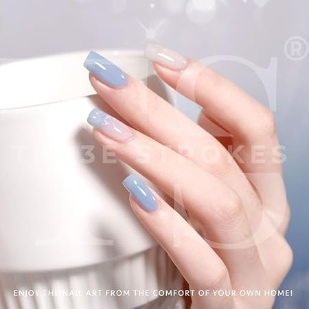 GV327 THR3E STROKES Gel Nail Polish Set - 6 Colors Gel Polish Glitter Gel Polish Sparkle Nail Polish Gel Manicure DIY Salon Nail Art Gifts (SEA, 7.5ML)