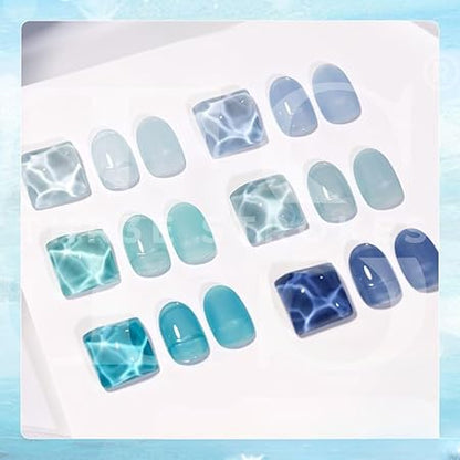 GV327 THR3E STROKES Gel Nail Polish Set - 6 Colors Gel Polish Glitter Gel Polish Sparkle Nail Polish Gel Manicure DIY Salon Nail Art Gifts (SEA, 7.5ML)
