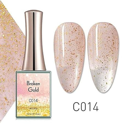 GV328 THR3E STROKES SET OF 6. CANNI 16ml Broken Gold Series Nail Gel Polish: C013-C018