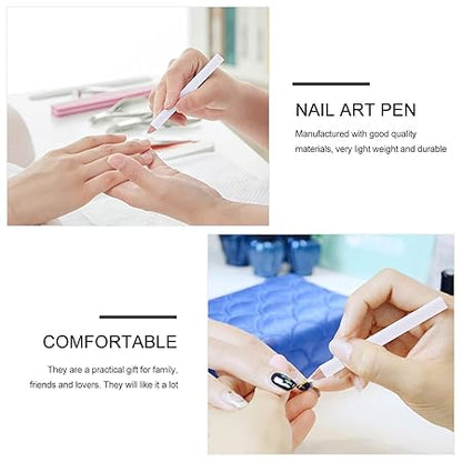 GV341 THR3E STROKES 10Pcs White Rhinestone Picker Dotting Pencil For Picking Up Stones And Nail Things Nail Art Decoration Tools Rhinestones Pickup Wax Pen
