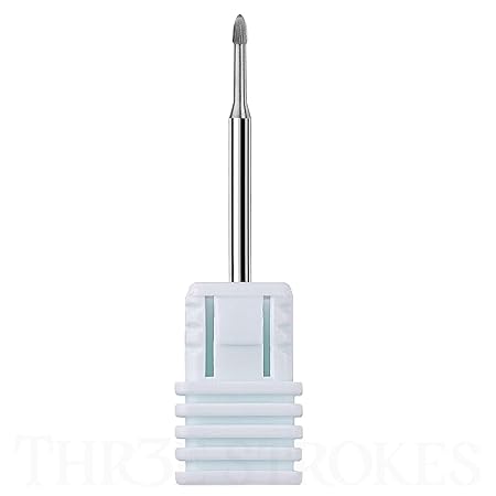 GV343 THR3E STROKES Nail Drill Bits:3/32" Safety Tungsten Carbide Cuticle Remover Drill Bit Professional Under Nail Cleaner Dead Skin Nail Prepare for Electric Nail File Machine,Manicure Nail Salon Supply (ND1)