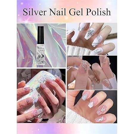 GV345 THR3E STROKES Metallic Gel Nail Polish - 3D Gold Silver Art Painting Liner for Home Salon Design (Need UV Light) (Set of 3)