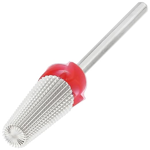 GV346 THR3E STROKES Nail Carbide 5 in 1 Bit - Two Way Rotate use for Both Left and Right Handed - Fast Remove Acrylic or Hard Gel - 3/32" Shank - Manicure, Nail Art, Drill Machine (Fine - F, Silver) (ND4)