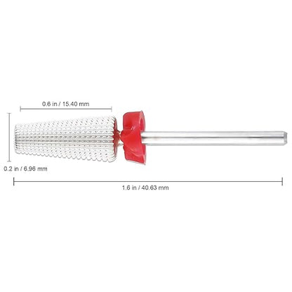 GV346 THR3E STROKES Nail Carbide 5 in 1 Bit - Two Way Rotate use for Both Left and Right Handed - Fast Remove Acrylic or Hard Gel - 3/32" Shank - Manicure, Nail Art, Drill Machine (Fine - F, Silver) (ND4)