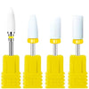 GV350 THR3E STROKES Ceramic Nail Drill Bits Set, 3/32'' (2.35mm) Professional Acrylic Nail File Drill Bit for Manicure Pedicure Cuticle Gel Nail Polishing 4Pcs (YELLOW)