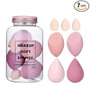 GV352 THR3E STROKES Makeup Sponge Set Beauty Blender with Egg Case, Soft Sponge For Liquid Foundation, Creams, and Powders, Latex Free Wet and Dry Makeup ( 4 Big + 3 Mini-7 Pcs set) (MULTICOLOUR,ASSORTED COLOUR) With Plastic Jar