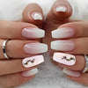 GV359 THR3E STROKES Press-On Nails,Fake Nails Manicure set Salon look Nails Includes 24Nails, 1sheet gluetabs,1 Alcohol wipe,1 Manicure Stick, 1 Mini file. (PN-8)