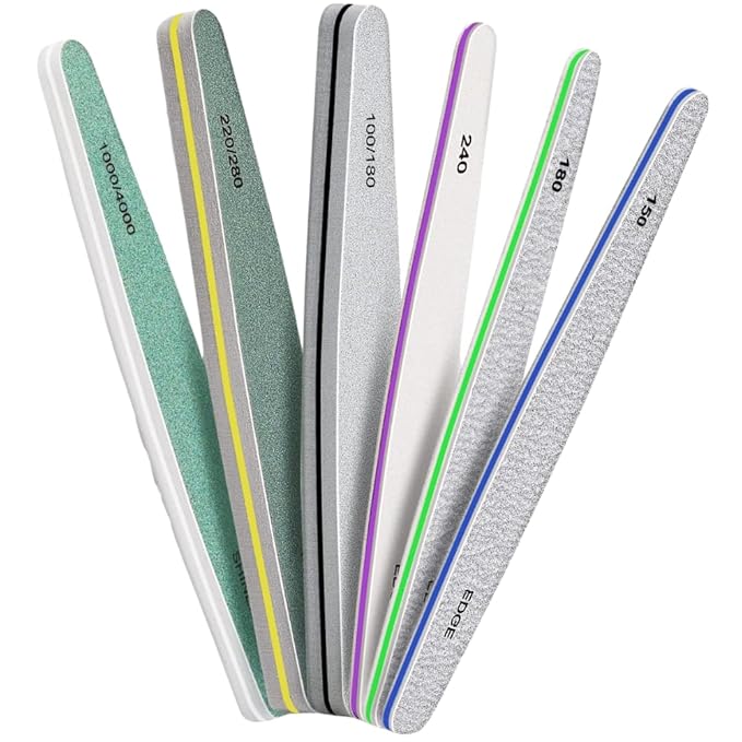 GV378 THR3E STROKES Nail File Buffer, Gel Nail File Set Professional Nail Buffer File Block Natural Manicure File Nail Polisher Washable Double-Sided