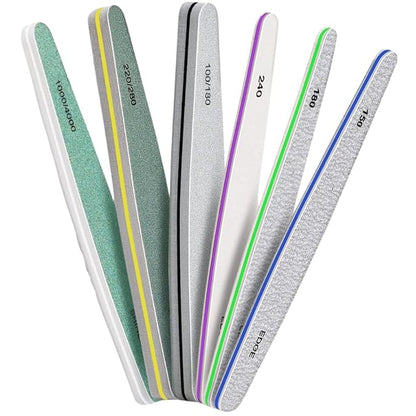 GV378 THR3E STROKES Nail File Buffer, Gel Nail File Set Professional Nail Buffer File Block Natural Manicure File Nail Polisher Washable Double-Sided