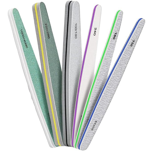 GV378 THR3E STROKES Nail File Buffer, Gel Nail File Set Professional Nail Buffer File Block Natural Manicure File Nail Polisher Washable Double-Sided