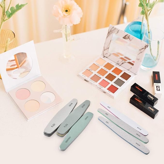 GV378 THR3E STROKES Nail File Buffer, Gel Nail File Set Professional Nail Buffer File Block Natural Manicure File Nail Polisher Washable Double-Sided
