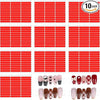 GV384 THR3E STROKES RED 10 Sheets Double Sided Tape for Nails Display Double Sided Tape Double Sided Tape for Press on Nails Adhesive Clear Mounting Tape for Nail Packaging Nail Design Salon Supplies Colors Designs Showcase