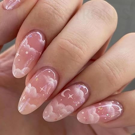 GV386 THR3E STROKES Press-On Nails,FakeNails Manicure set Salon look Nails Includes 24Nails, 1sheet gluetabs,1 Alcohol wipe,1 Manicure Stick, 1 Mini file. PN-35