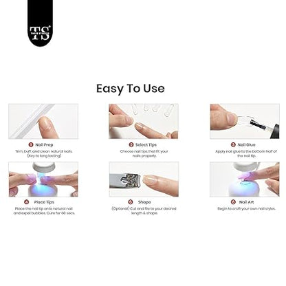 GV391 THR3E STROKES Gel Extension Kit for UV Nail Art - Easy DIY Tips Decoration at Home - Gift for Women (GEL X HALF MATTE KIT A092)