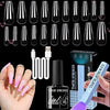 GV392 THR3E STROKES Gel Extension Kit for UV Nail Art - Builder Gel Set (GEL X HALF MATTE KIT Long Coffin a116)