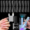 GV393 THR3E STROKES Nail Gel Extension Kit for Builder Gel UV Nail Art Kit Nail Extension Set Easy Funny Diy Nail Tips Art Decoration at Home Gift for Women (Long Square a120)