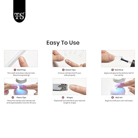 GV393 THR3E STROKES Nail Gel Extension Kit for Builder Gel UV Nail Art Kit Nail Extension Set Easy Funny Diy Nail Tips Art Decoration at Home Gift for Women (Long Square a120)