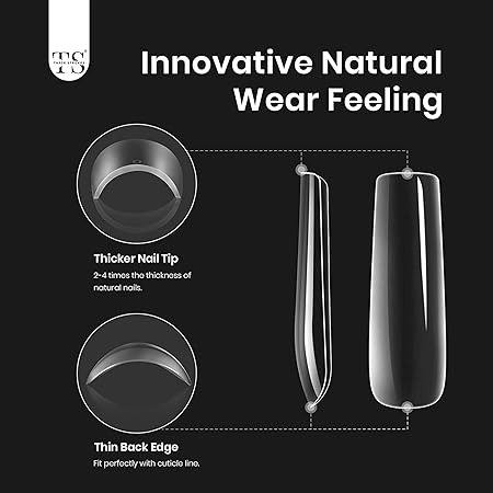 GV393 THR3E STROKES Nail Gel Extension Kit for Builder Gel UV Nail Art Kit Nail Extension Set Easy Funny Diy Nail Tips Art Decoration at Home Gift for Women (Long Square a120)