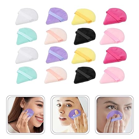 GV398 THR3E STROKES Blender Sponge Makeup Cosmetic Puff Makeup Sponge Foundation Powder Sponge Beauty Tools Women Makeup Accessories (Multicolour) (TRAINGLE) (PACK OF 1)