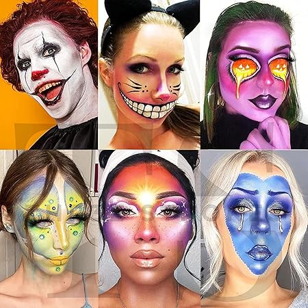 GV400 THR3E STROKES Face Paint Palette, 26 Colours with 6 Glow Colours, Non-Toxic Body Paint Kit for Kids and Adults, Professional Makeup for Cosplay, (26 BP)