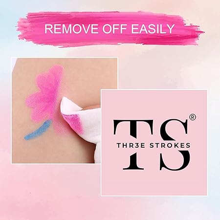 GV400 THR3E STROKES Face Paint Palette, 26 Colours with 6 Glow Colours, Non-Toxic Body Paint Kit for Kids and Adults, Professional Makeup for Cosplay, (26 BP)