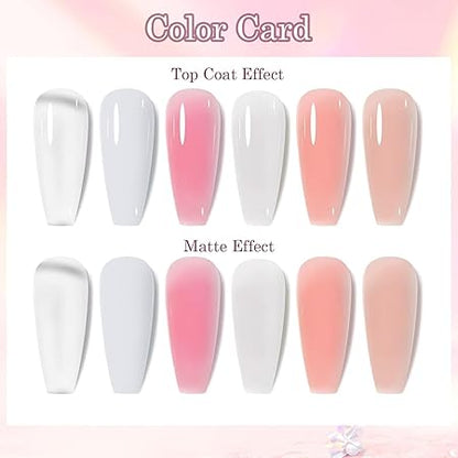 GV403 THR3E STROKES Poly Nail Gel Extension Kit for Builder Gel Nail Art Kit Nail Extension Set (Set of 12) (Nude, Clear) (NUDE, CLEAR)