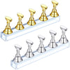 GV411 THR3E STROKES 2 Sets Acrylic Nail Display Stand - Tip Practice Stand With Magnetic Holder for DIY Nail Art and Manicure Tools (mix color)(ACRYLIC NAIL STAND 2PCS)