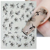 GV431 THR3E STROKES TS Flower Nail Art Stickers Decals 5D Embossed Floral Leaf Petal Design Summer Nails Adhesive Sliders Flower Stickers for Women Nail Art (D12)