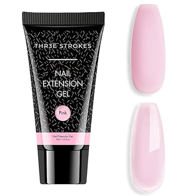 GV433 THR3E STROKES 30 ML Poly l tubes Polygel For Nails Extensions Finger nail art Manicure Acrylic gel Varnish hybrid UV Poly gel Professional Salon Nail DIY Gift for Women (PINK)