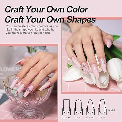 GV433 THR3E STROKES 30 ML Poly l tubes Polygel For Nails Extensions Finger nail art Manicure Acrylic gel Varnish hybrid UV Poly gel Professional Salon Nail DIY Gift for Women (PINK)