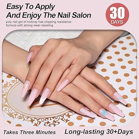 GV433 THR3E STROKES 30 ML Poly l tubes Polygel For Nails Extensions Finger nail art Manicure Acrylic gel Varnish hybrid UV Poly gel Professional Salon Nail DIY Gift for Women (PINK)
