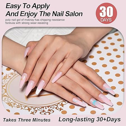GV433 THR3E STROKES 30 ML Poly l tubes Polygel For Nails Extensions Finger nail art Manicure Acrylic gel Varnish hybrid UV Poly gel Professional Salon Nail DIY Gift for Women (PINK)