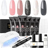 GV438 THR3E STROKES Poly Nail Gel Extension Kit for Builder Gel UV Nail Art Kit Nail Extension Set (Nude, Pink, White) (62 Items in the set)( MINIMUM 180S TO DRY)(BEGGINERS KIT) (3)