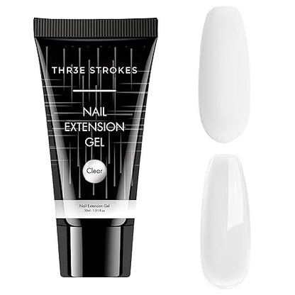 GV441 THR3E STROKES 30 Ml Poly Gel Tubes Polygel For Nails Extensions Finger Nail Art Manicure Acrylic Gel Finish Varnish Hybrid Uv Poly Gel Professional Salon Nail Diy Gift For Women (Clear)