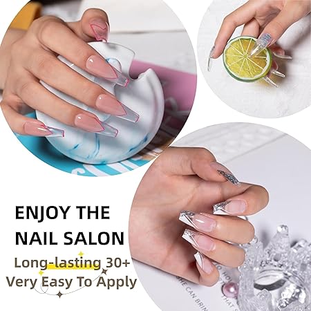 GV441 THR3E STROKES 30 Ml Poly Gel Tubes Polygel For Nails Extensions Finger Nail Art Manicure Acrylic Gel Finish Varnish Hybrid Uv Poly Gel Professional Salon Nail Diy Gift For Women (Clear)