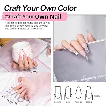 GV441 THR3E STROKES 30 Ml Poly Gel Tubes Polygel For Nails Extensions Finger Nail Art Manicure Acrylic Gel Finish Varnish Hybrid Uv Poly Gel Professional Salon Nail Diy Gift For Women (Clear)