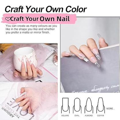 GV441 THR3E STROKES 30 Ml Poly Gel Tubes Polygel For Nails Extensions Finger Nail Art Manicure Acrylic Gel Finish Varnish Hybrid Uv Poly Gel Professional Salon Nail Diy Gift For Women (Clear)
